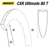 Mavic CXR Ultimate 80 T Replacement Spoke, Rear Wheel Left, 235 mm