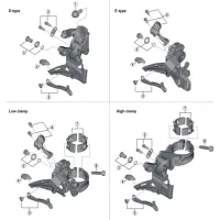 Shimano Deore XT FD-M8025 Front Derailleur Spare Part | Clamp Adapter M-Size 31.8 mm No. 7