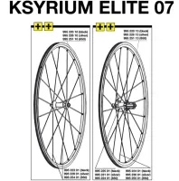 Mavic Ksyrium Elite front wheel spoke, 290 mm, black, 2007–08 model, remaining stock