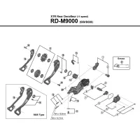 Shimano XTR RD-M9000 Rear Derailleur Spare Part | Adjustment Screw and Plate No. 12