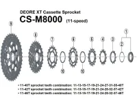 Spare parts Shimano Deore XT CS-M8000 11-speed cassette