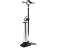 Crankbrothers Klic Floor Pump Analogue with Tubeless Tank, silver, 11 bar