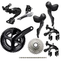 Shimano 105 R7000 Groupset 11x2-speed Rim Brake, all black