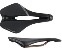 Prologo Dimension Tirox saddle, width 143 mm, black steel frame