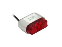Schmidt’s SON rear light mudguard 190cm cable slim profile polished silver in retro design red glass
