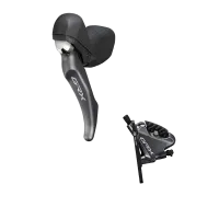 Shimano GRX disc brake levers BL-RX810 (left) + BR-RX810 flat-mount disc brakes