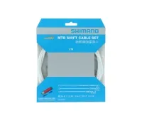 Shimano XTR MTB cable set for front derailleur and rear derailleur, polymer-coated, white