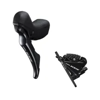 Shimano 105 Disc Brake ST-R7020 STI Shift-Brake Lever 2-speed left + BRR7070 Flatmount Brake Caliper Front Wheel black