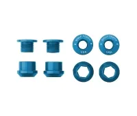 Wolf Tooth Chainring Bolt Set – M8x6mm Single-chainring 4-arm Aluminium blue