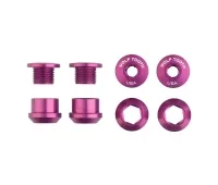 Wolf Tooth Chainring Bolt Set - M8x6mm Single-chainring 4-arm Aluminium purple