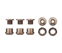 Wolf Tooth Chainring Bolt Set – M8x6mm Single 5-Arm Aluminium Espresso