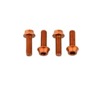 Wolf Tooth Aluminium Bottle Cage Screw Set – M5x15mm Cylinder Head Orange