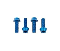 Wolf Tooth Aluminium Bottle Cage Screw Set – M5x15mm Cylinder Head Blue