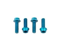Wolf Tooth Aluminium Bottle Cage Screw Set – M5x15mm Cylinder Head Turquoise