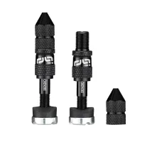 e*thirteen Schrader Tubeless Valve Set | Quick Fill Plasma Aluminium 23–31 mm black