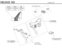 Campagnolo Veloce 10s Brake and Shift Lever Spare Parts Set EC-VL200 | Shift lever + shift mechanism (right-hand side)