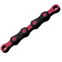 KMC DLC12 waxed chain incl. link, 12-speed, 126 links, black and pink
