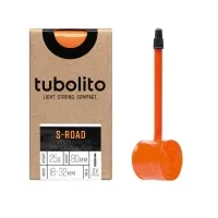 Tubolito S-Tubo Road 700C Superlight inner tube – 28 inches x 18–32 mm Sclaverand valve 80 mm orange